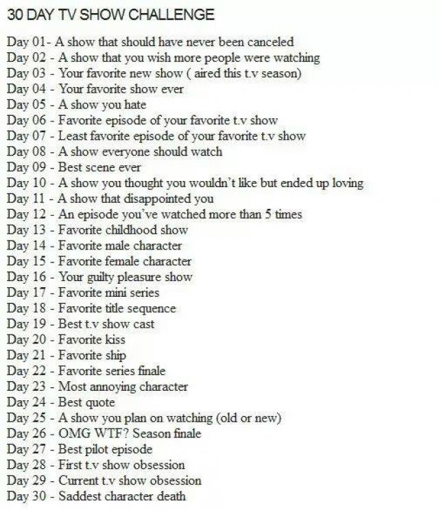 30 Days TV Show Challenge - Immagine 1