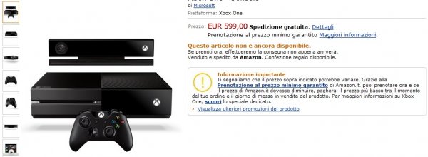 Amazon ITA prezza Xbox One