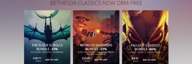 I classici Bethesda senza DRM scontati su GoG