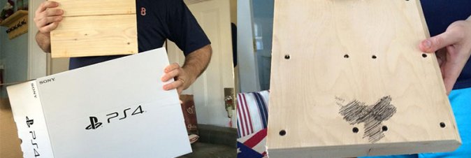 Riceve a natale una PS4... di legno, con disegnato sopra un pene...