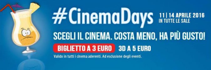 Partenza positiva per i CinemaDays! Nel primo giorno 207mila ingressi