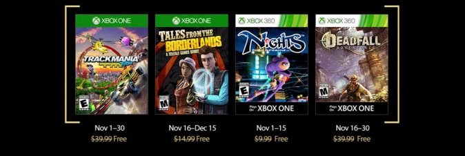 Microsoft annuncia i Games with Gold di novembre