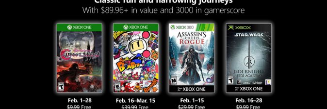Annunciati i Games With Gold di Febbraio