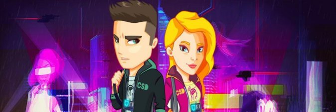 AESVI e Conte all'evento di lancio di Cybercity Chronicles