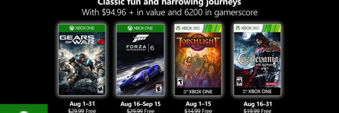 Ecco quali sono i titoli Games With Gold di agosto