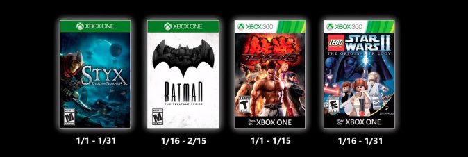 Ecco i Games With Gold di Gennaio